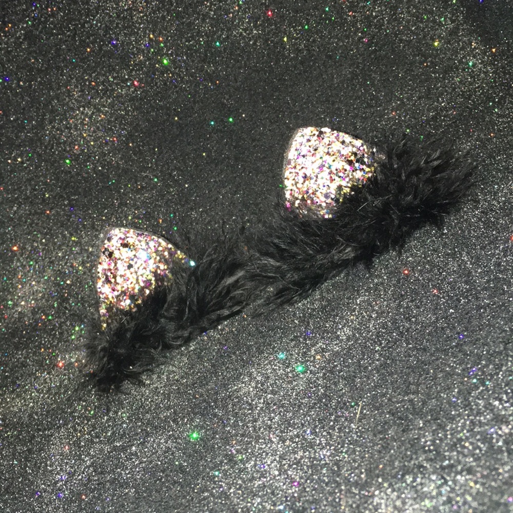Multi glitter cat ears
